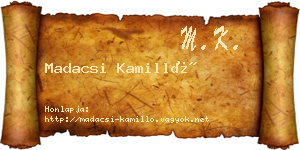 Madacsi Kamilló névjegykártya